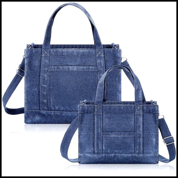 Amazon.com: CEINOM Denim Purse Jean Travel Tote Bags for  Denim Tote Bag Set Crossbody Shoulder Handbag Lightweight Chic Work Travel